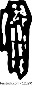 Black and white vector illustration of a hand