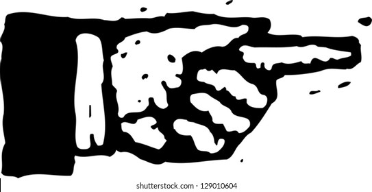 Black and white vector illustration of a hand