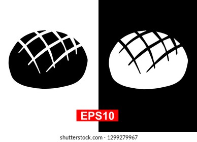 Black and White Vector Illustration of Hand Drawn Sketch of Bread Icon on Isolated Background