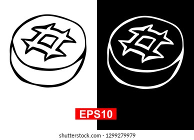 Black and White Vector Illustration of Hand Drawn Sketch of Bread Icon on Isolated Background