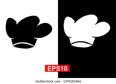 Black and White Vector Illustration of Hand Drawn Sketch of Chef Hat Icon on Isolated Background