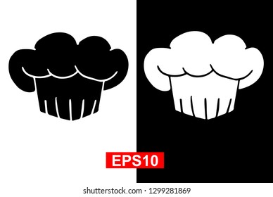 Black and White Vector Illustration of Hand Drawn Sketch of Chef Hat Icon on Isolated Background
