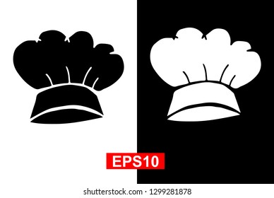 Black and White Vector Illustration of Hand Drawn Sketch of Chef Hat Icon on Isolated Background