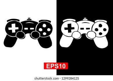 Black and White Vector Illustration of Hand Drawn Sketch of Game Controller Icon on Isolated Background