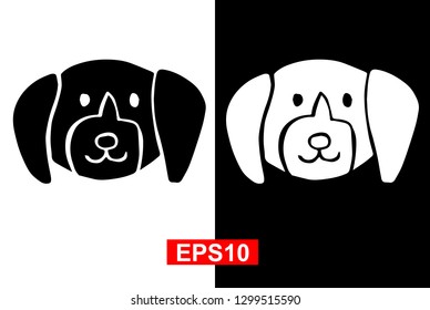 Black and White Vector Illustration of Hand Drawn Sketch of Dog Animal Icon on Isolated Background