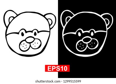 Black and White Vector Illustration of Hand Drawn Sketch of Dog Animal Icon on Isolated Background