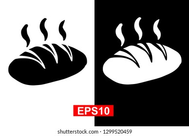 Black and White Vector Illustration of Hand Drawn Sketch of Bread Icon on Isolated Background