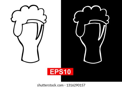 Black and White Vector Illustration of Hand Drawn Sketch of Beer Drinks Icon on Isolated Background. 