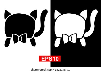 Black and White Vector Illustration of Hand Drawn Sketch of Sleeping Cat Animal on Isolated Background