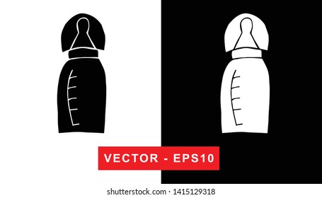 Black and White Vector Illustration of Hand Drawn Sketch of Baby Milk Bottle Icon on Isolated Background