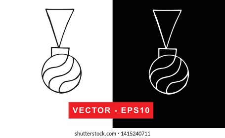 Black and White Vector Illustration of Hand Drawn Sketch of Christmas and Holiday Ball Icon on Isolated Background