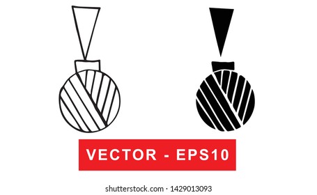 Black and White Vector Illustration of Hand Drawn Sketch of Christmas Holiday Balls Icon on Isolated Background