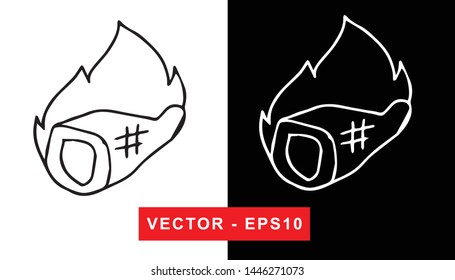 Black and White Vector Illustration of Hand Drawn Sketch of Barbecue or Grill Party Icon on Isolated Background