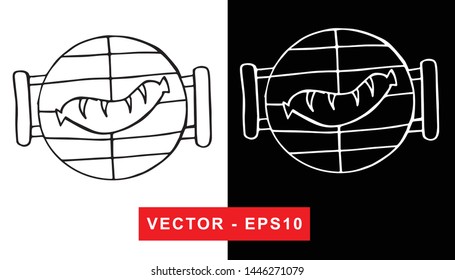 Black and White Vector Illustration of Hand Drawn Sketch of Barbecue or Grill Party Icon on Isolated Background