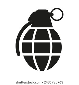 ilustración vectorial blanco negro de granada de mano