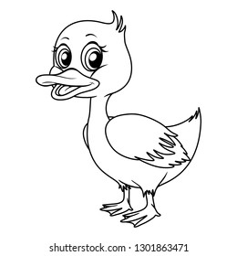 duckling clipart black and white