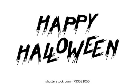 Black and white vector illustration - Happy halloween. Great for logo, invitation, card, product packaging, header, logotype, poster, label, banners and etc.