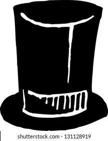 Black and white vector illustration of a hat