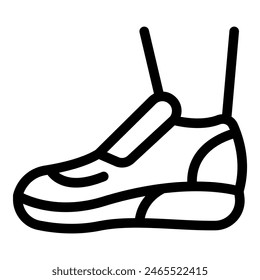 Black and white vector illustration of a hightop sneaker, perfect for fashion and sports themes