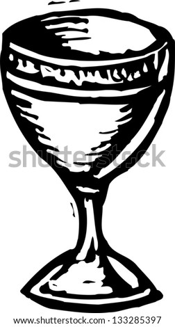 Black and white vector illustration of the Holy Grail