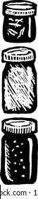 Black and white vector illustration of homemade preserves