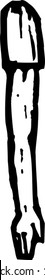 Black and white vector illustration of a human arm in T-shirt