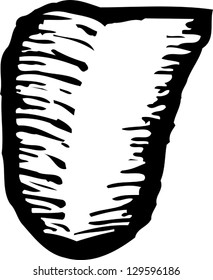 Black and white vector illustration of a human tongue