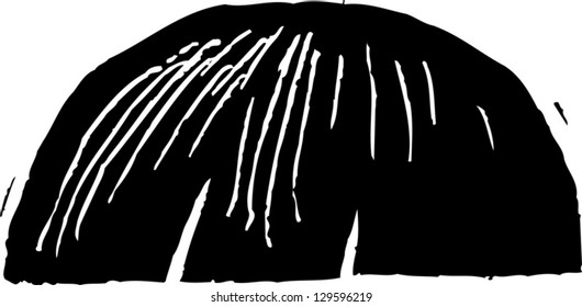 Black and white vector illustration of human hair