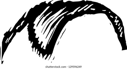 Black and white vector illustration of human hair