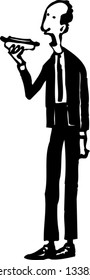 Black and white vector illustration of Jack Sprat