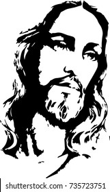  Black   white vector illustration jesus christ 