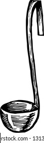 Black and white vector illustration of a ladle