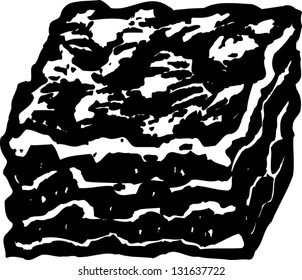 Black White Vector Illustration Lasagna Stock Vector (Royalty Free ...