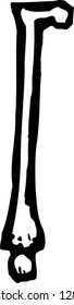 Black and white vector illustration of leg bone