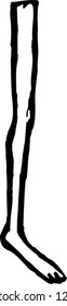 Black and white vector illustration of leg