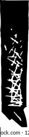 Black and white vector illustration of leg