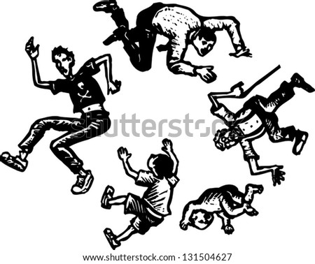 Black and white vector illustration of life stages from little boy to senior man