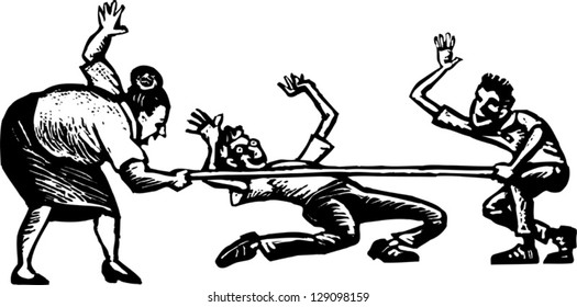 Black And White Vector Illustration Of Limbo Dance