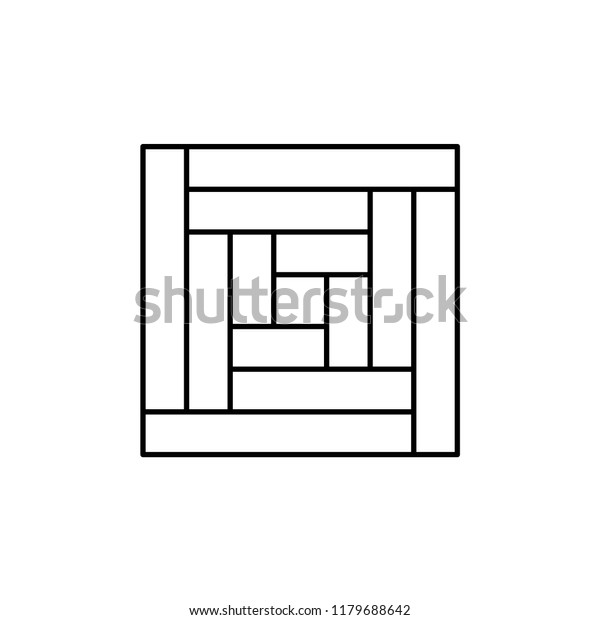 Black White Vector Illustration Log Cabin Stock Vector Royalty