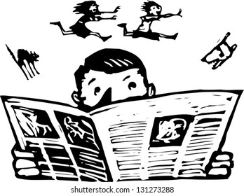 Dad Reading Newspaper Stock Illustrations Images Vectors Shutterstock