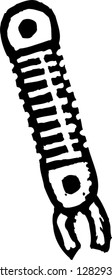 Black and white vector illustration of a mechanic arm