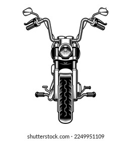 Black and white vector illustration a motorcycle on a white background