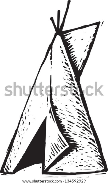 Black White Vector Illustration Native American Stock Vector (Royalty ...