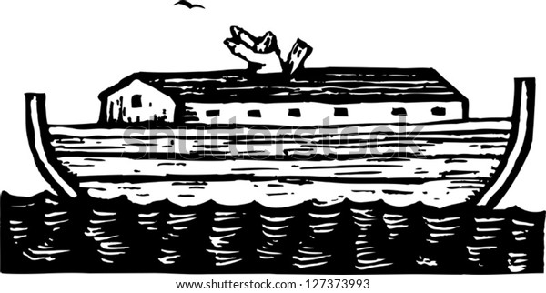 ノアの箱舟の白黒のベクターイラスト のベクター画像素材 ロイヤリティフリー
