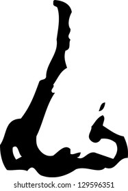 Black and white vector illustration of a nose