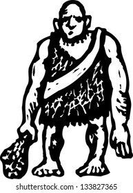 Black and white vector illustration of Ogre