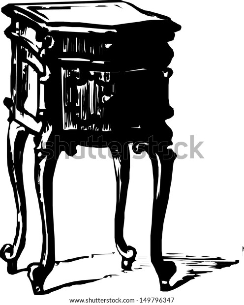 Black White Vector Illustration Old Dresser Stock Image Download Now