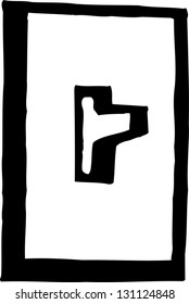 Black and white vector illustration of on off switch