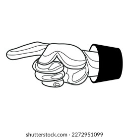 Black and white.
vector illustration. one line icon. continuous line. fingers. hand gesture. flat web icon. wrist. to point with a finger. poke. number 1