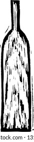Black and white vector illustration of a paddle board